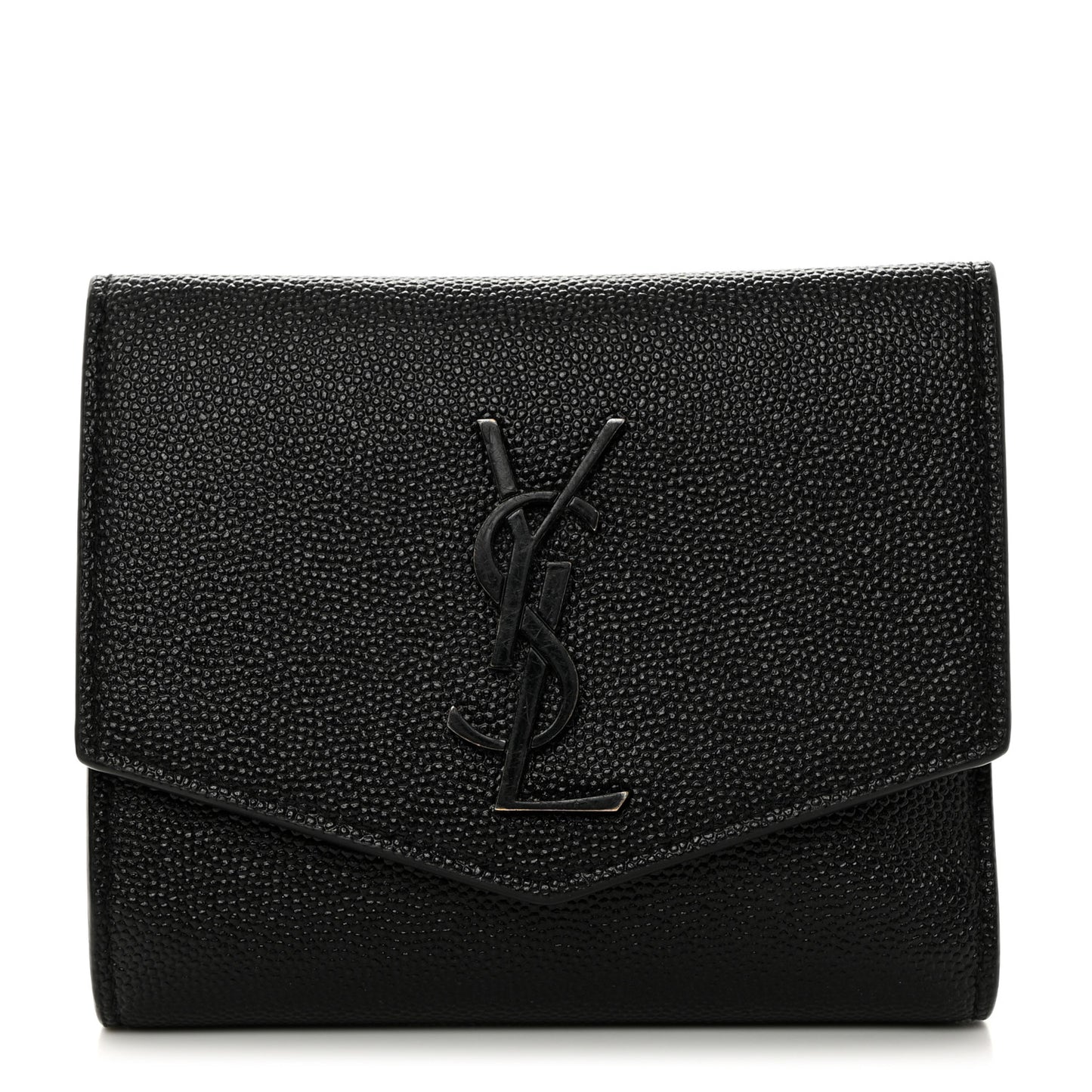 Grain De Poudre Uptown Monogram Compact Wallet Black