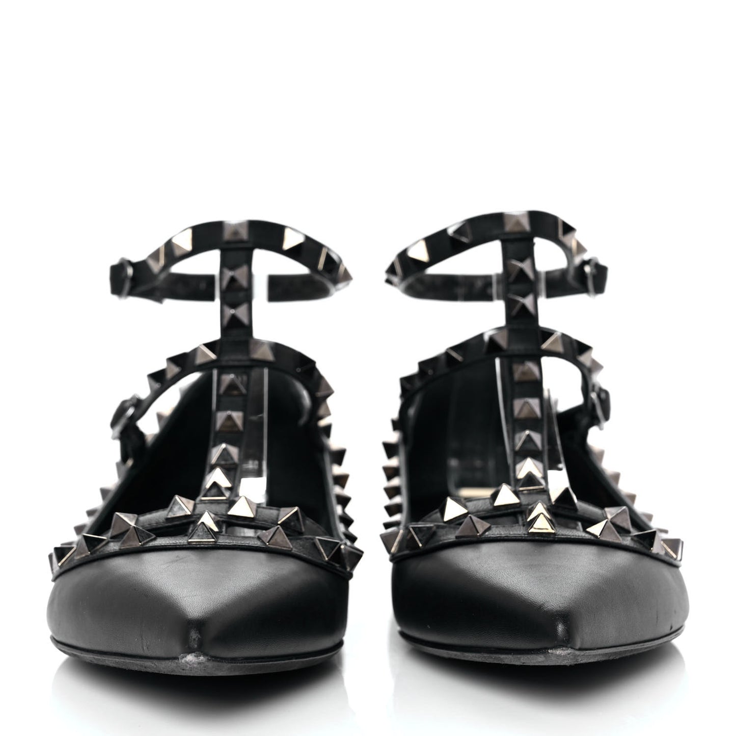 Nappa Rockstud Cage Ballerina Flats 38.5 Black