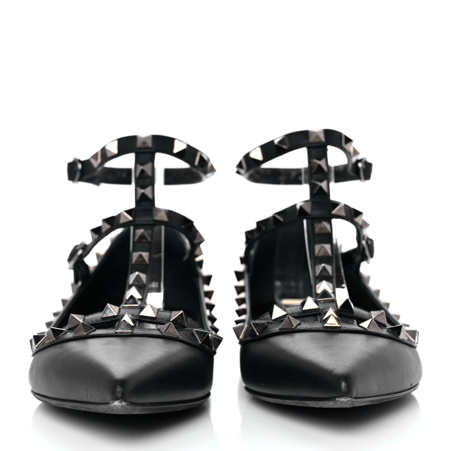 Valentino Garavani Nappa Rockstud Cage Ballerina Flats 38.5 Black 2 of 9
