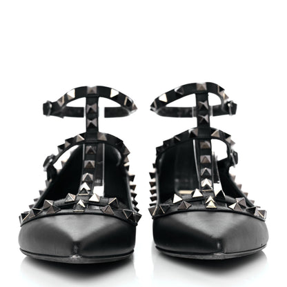 Valentino Garavani Nappa Rockstud Cage Ballerina Flats 38.5 Black 2 of 9