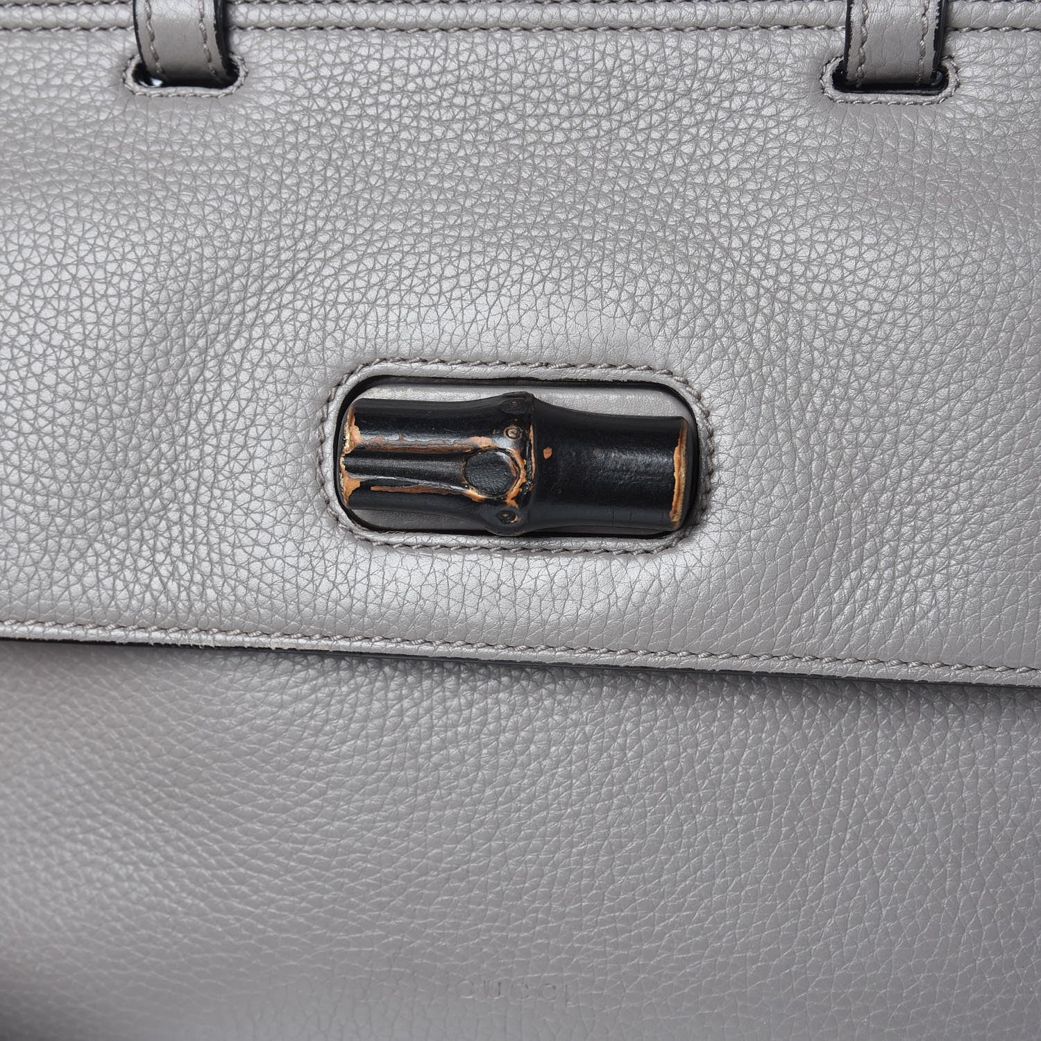 Gucci Cellarius Calfskin Small Bamboo Daily Top Handle Bag Storm Grey 10 of 13