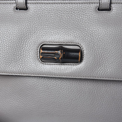 Gucci Cellarius Calfskin Small Bamboo Daily Top Handle Bag Storm Grey 10 of 13