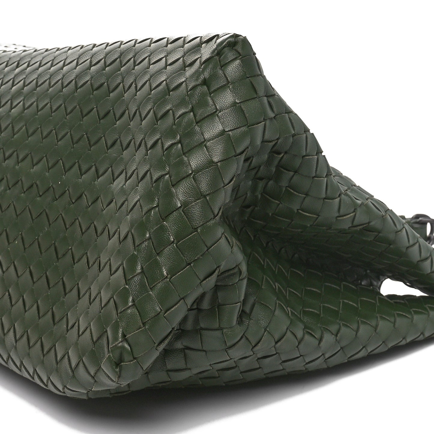 Nappa Intrecciato Large Classic Chain Strap Tote Green