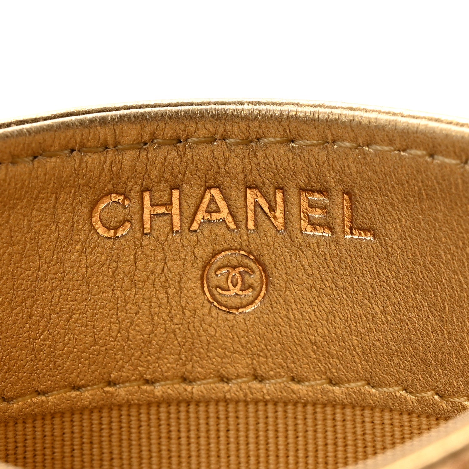 Chanel Metallic Caviar Quilted Card Holder Gold 6 of 8