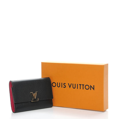 Louis Vuitton Taurillon Capucines Compact Wallet Black 8 of 8