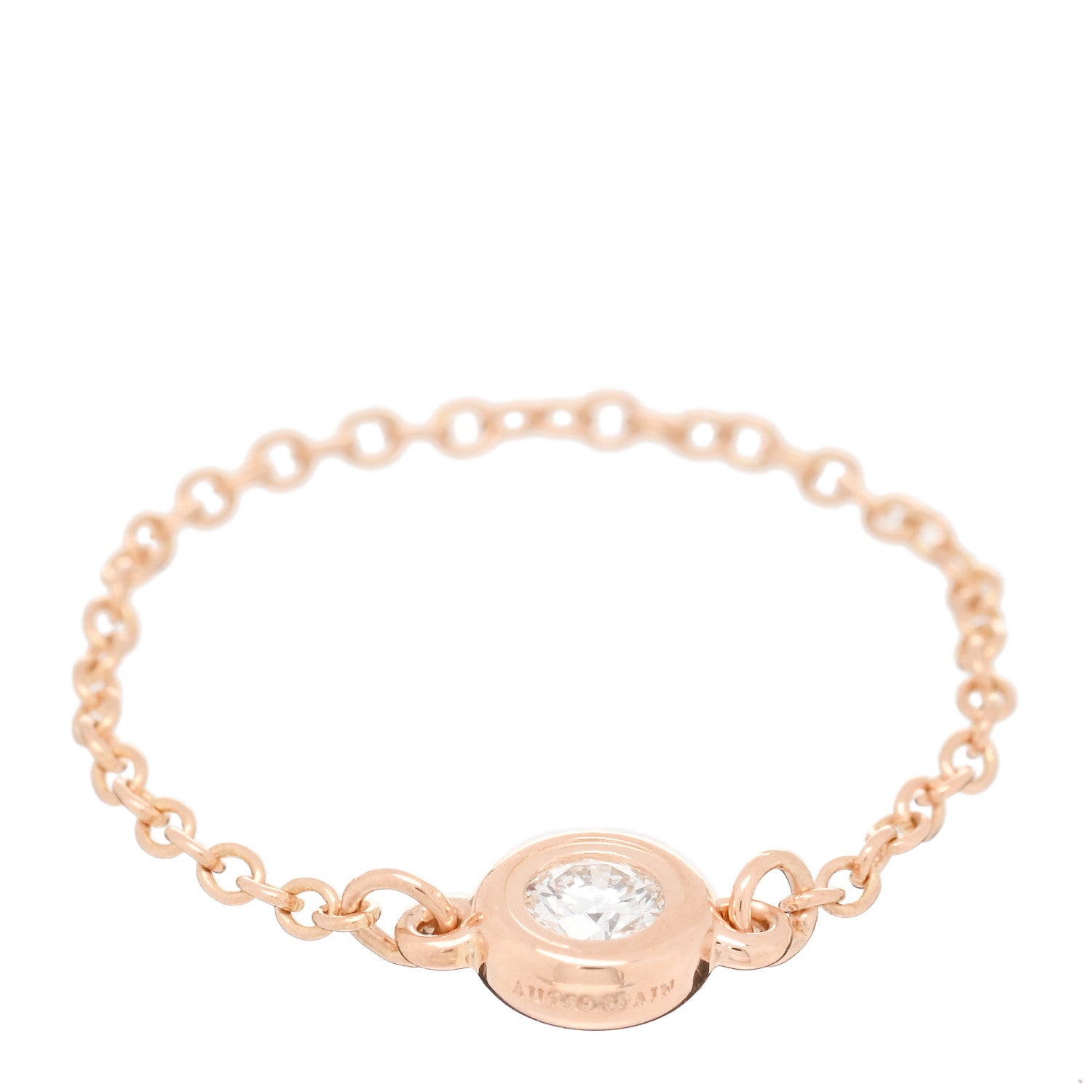 Tiffany Rose Gold Diamond .07ct Elsa Peretti Diamonds By The Yard Ring 50 5.5 1 of 4