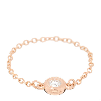 Tiffany Rose Gold Diamond .07ct Elsa Peretti Diamonds By The Yard Ring 50 5.5 1 of 4