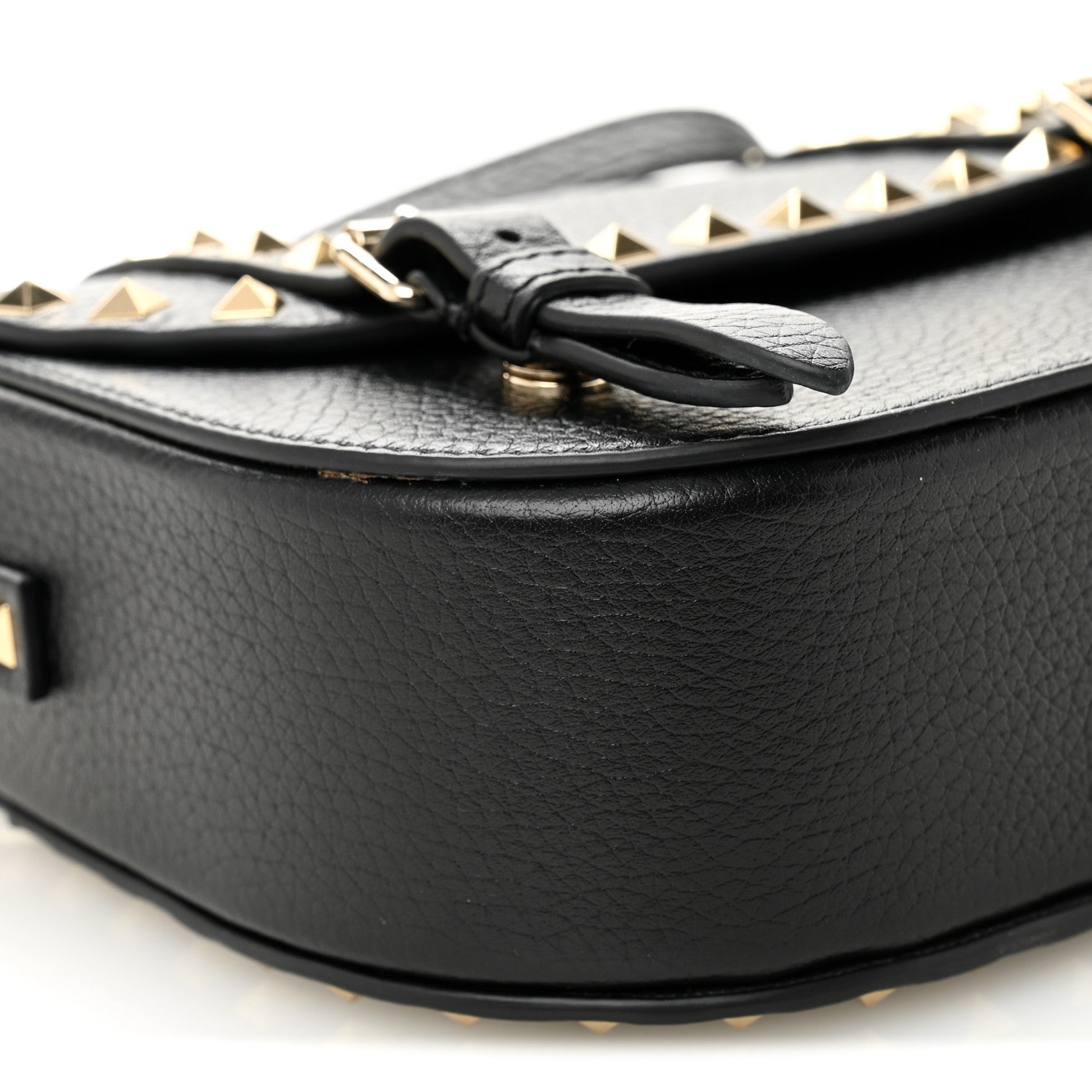 Valentino Garavani Grained Calfskin Rockstud Flap Messenger Black 8 of 9