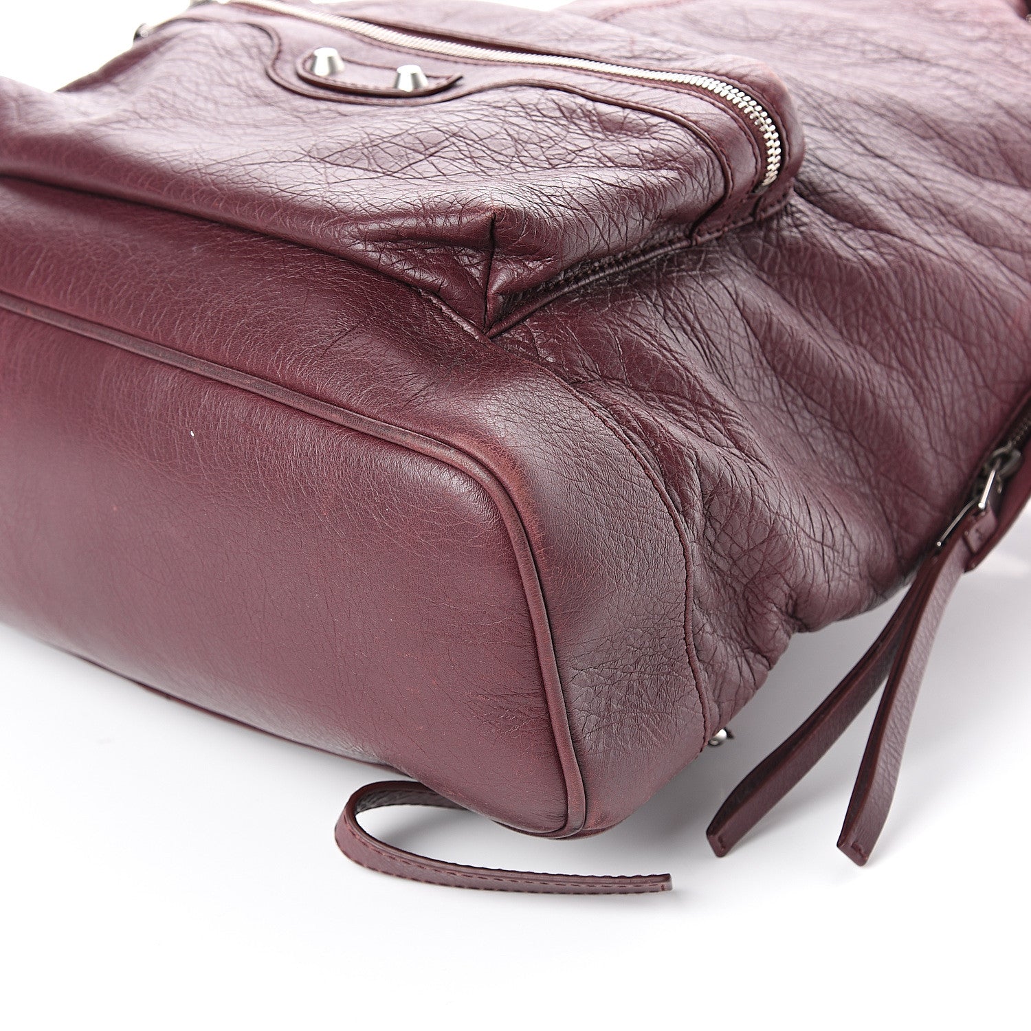 Balenciaga Agneau Classic Silver Hardware Backpack Rouge Lie De Vin 9 of 9