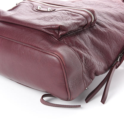 Balenciaga Agneau Classic Silver Hardware Backpack Rouge Lie De Vin 9 of 9