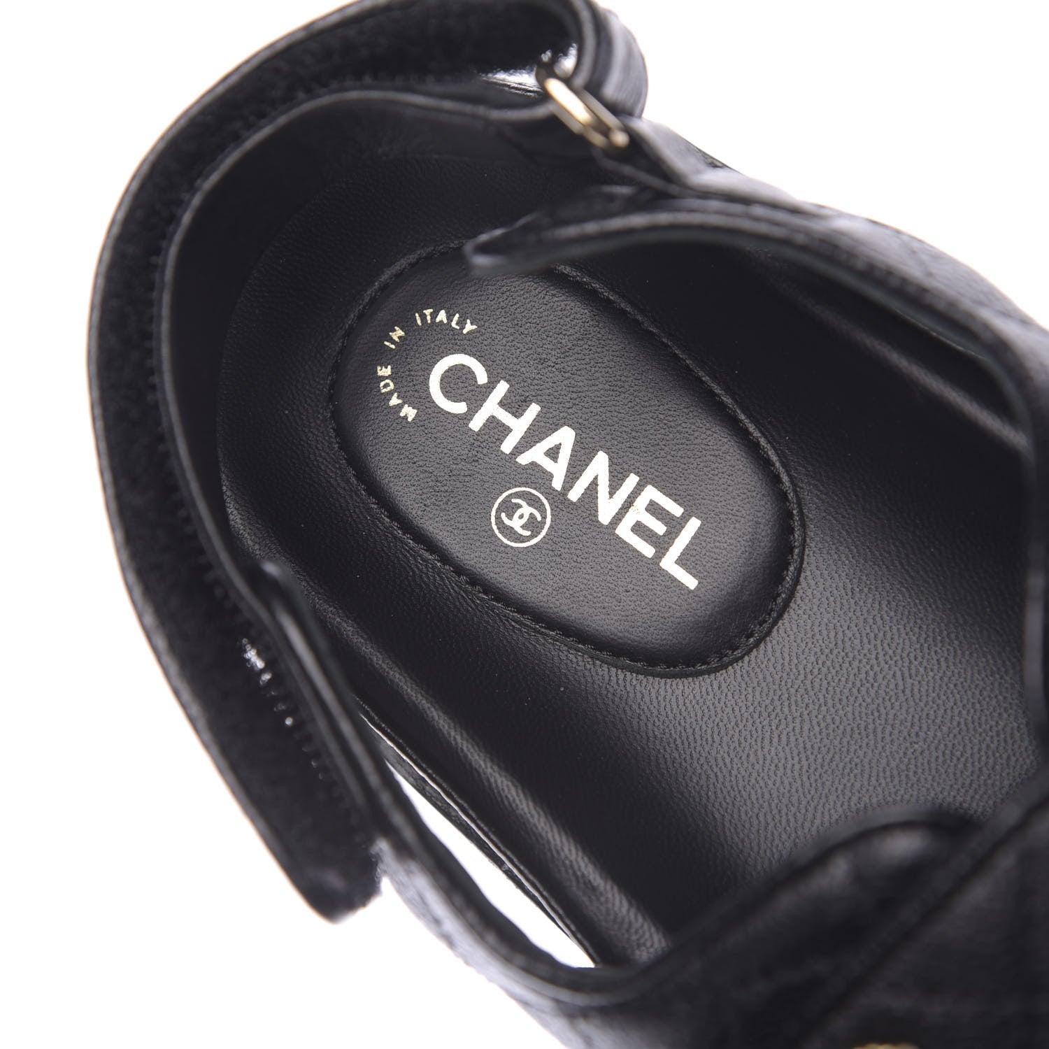 Chanel Grained Calfskin Velcro Dad Sandals 39.5 Black 8 of 13