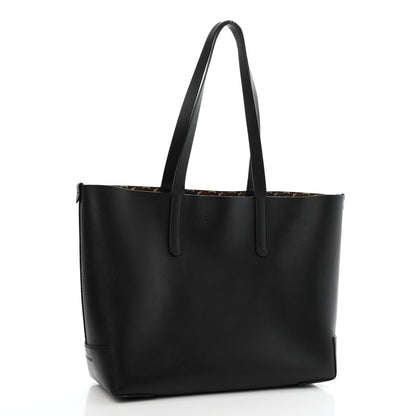 Burberry Calfskin TB Motif Embossed Tote Black 3 of 11