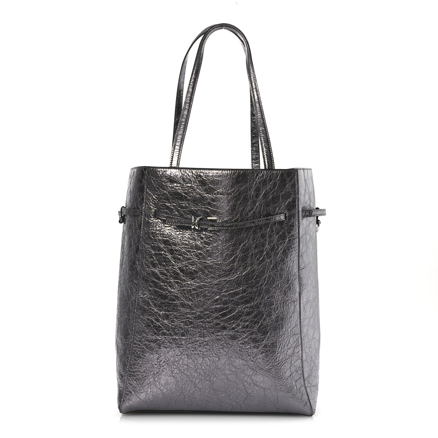 Givenchy Metallic Calfskin Medium Voyou Bag Silver 1 of 13