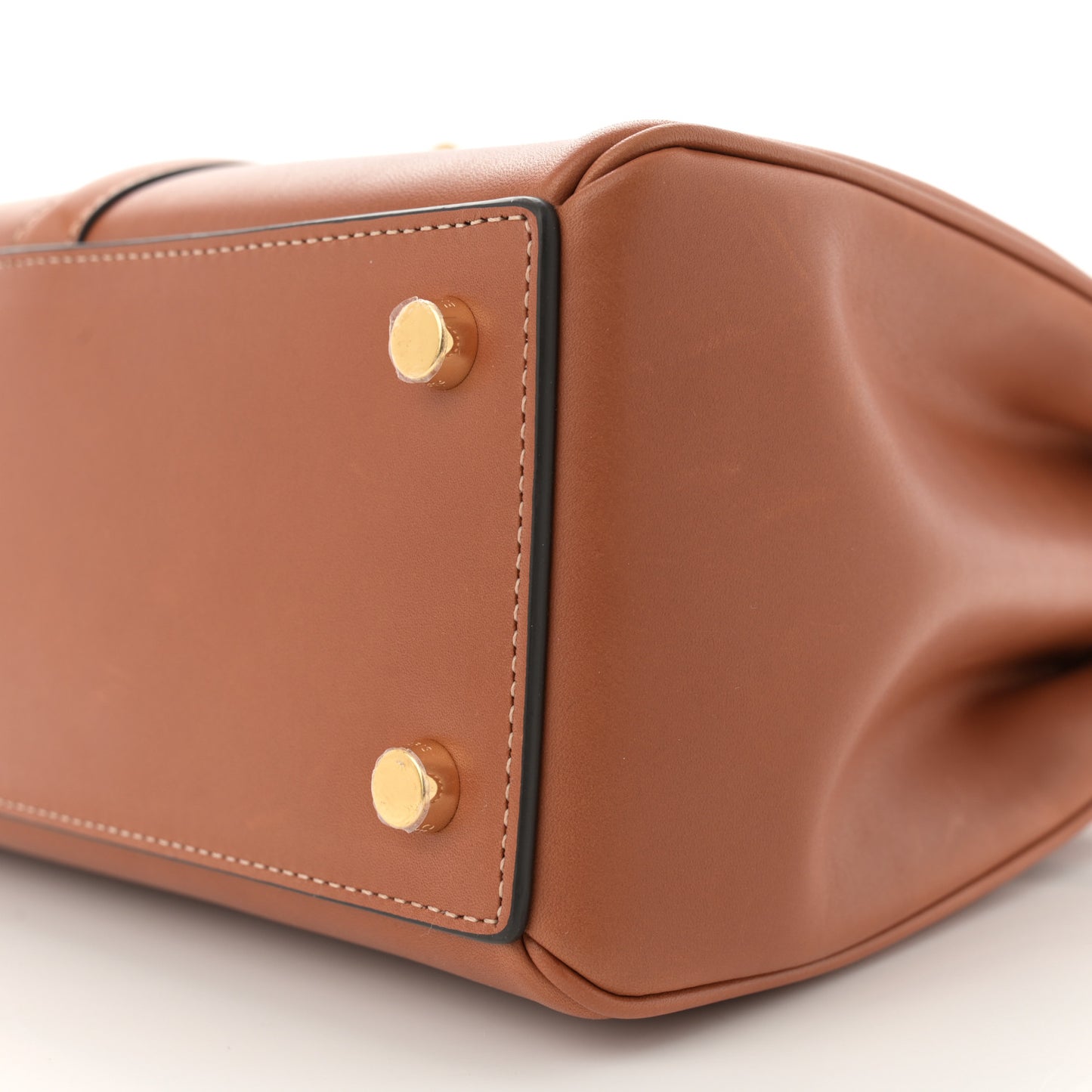 Satinated Calfskin Small 16 Top Handle Bag Tan