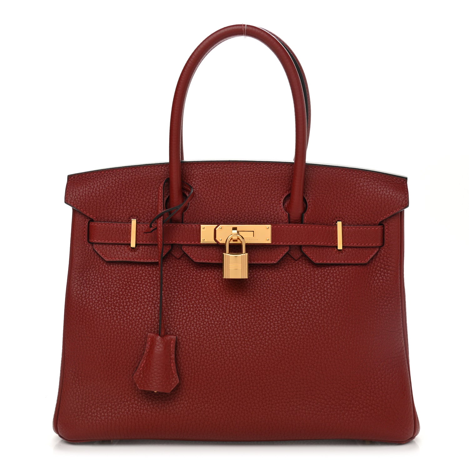 Hermes Taurillon Clemence Birkin 30 Rouge H 1 of 12