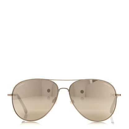 Chanel Metal Aviator CC Sunglasses 4189-T-Q Silver 2 of 6