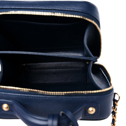 Chanel Caviar Quilted Small CC Filigree Vanity Case Navy 5 of 10