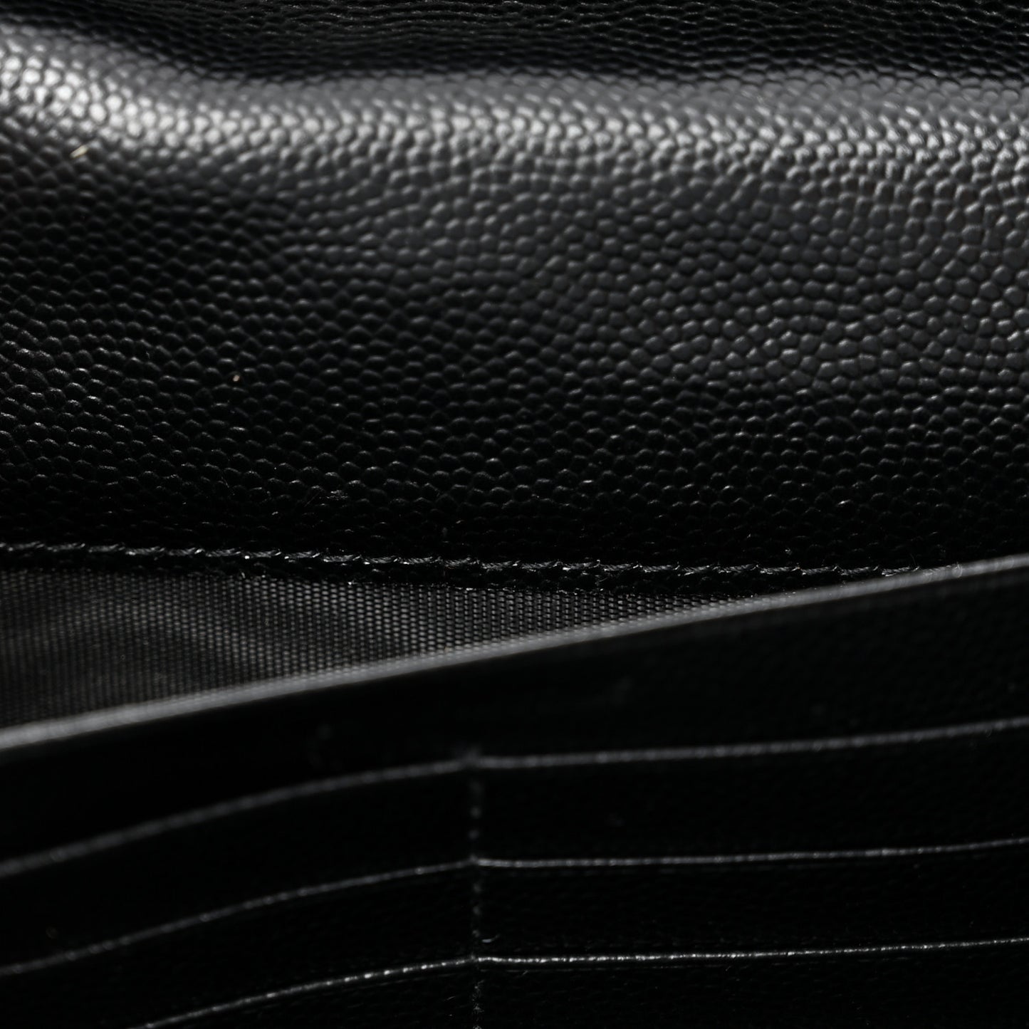 Grain De Poudre Matelasse Chevron Monogram Chain Wallet Black