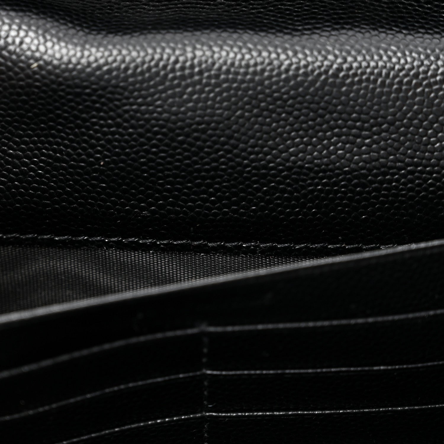 Saint Laurent Grain De Poudre Matelasse Chevron Monogram Chain Wallet Black 7 of 10