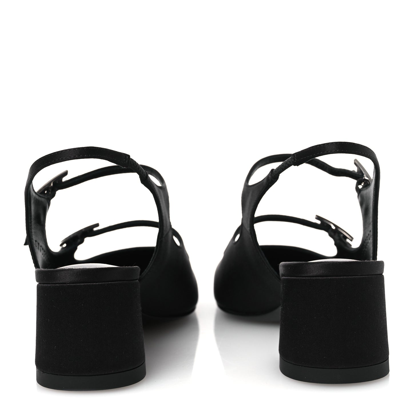 Satin Rhinestone Jackie 50 Pumps 37 Black