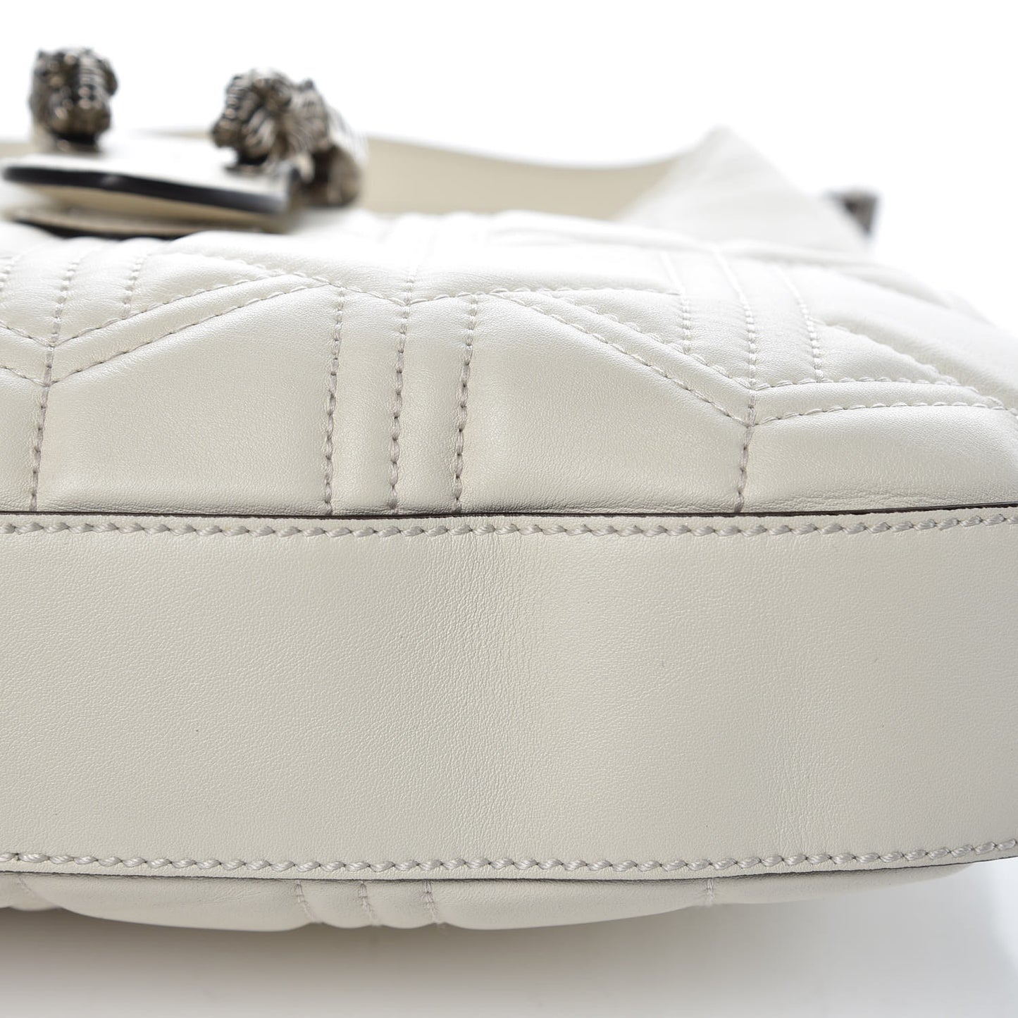 Calfskin Web Quilted Small Dionysus Hobo White