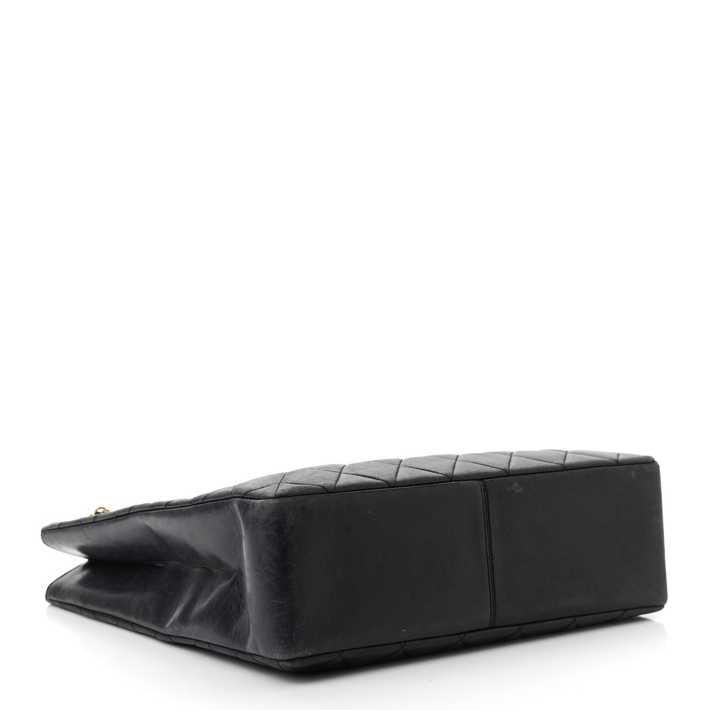 Lambskin Quilted Shopping Tote Black