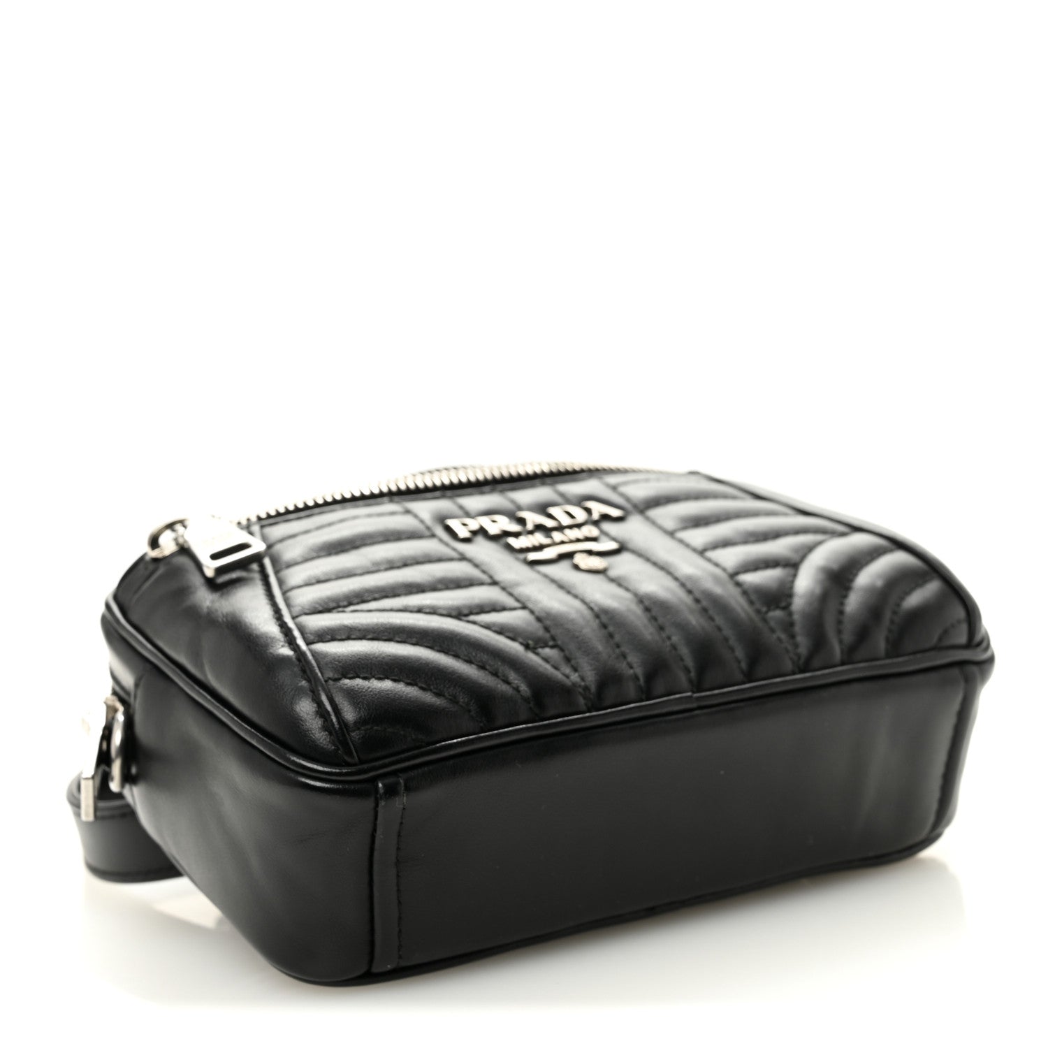 Prada Soft Calfskin Impunture Diagramme Belt Bag Black 4 of 9