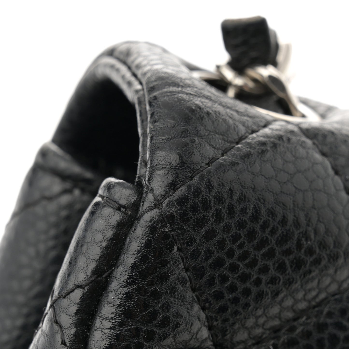 Caviar Quilted Mini Square Flap Black