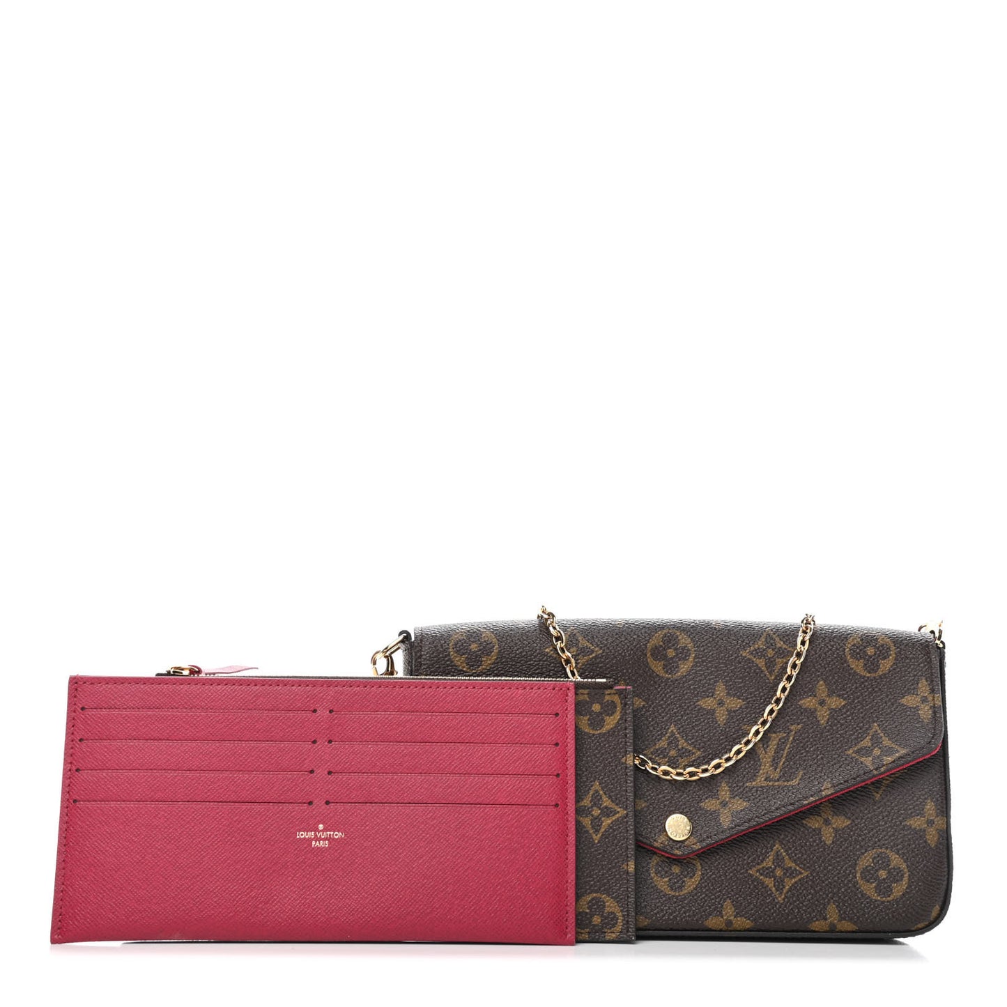 Monogram Pochette Felicie Chain Wallet Fuchsia