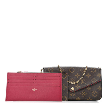Louis Vuitton Monogram Pochette Felicie Chain Wallet Fuchsia 1 of 4
