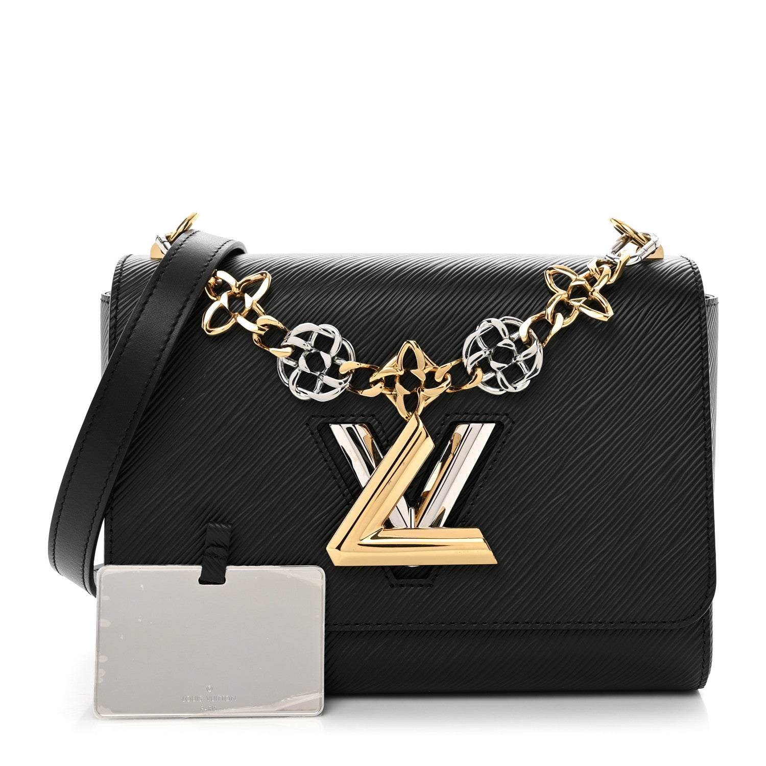 Louis Vuitton Epi Twist Flowers Chain Shoulder Bag MM Black 1 of 9