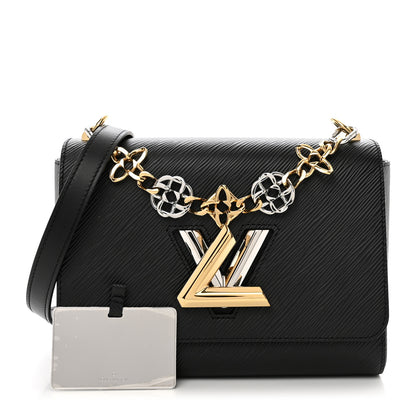 Louis Vuitton Epi Twist Flowers Chain Shoulder Bag MM Black 1 of 9
