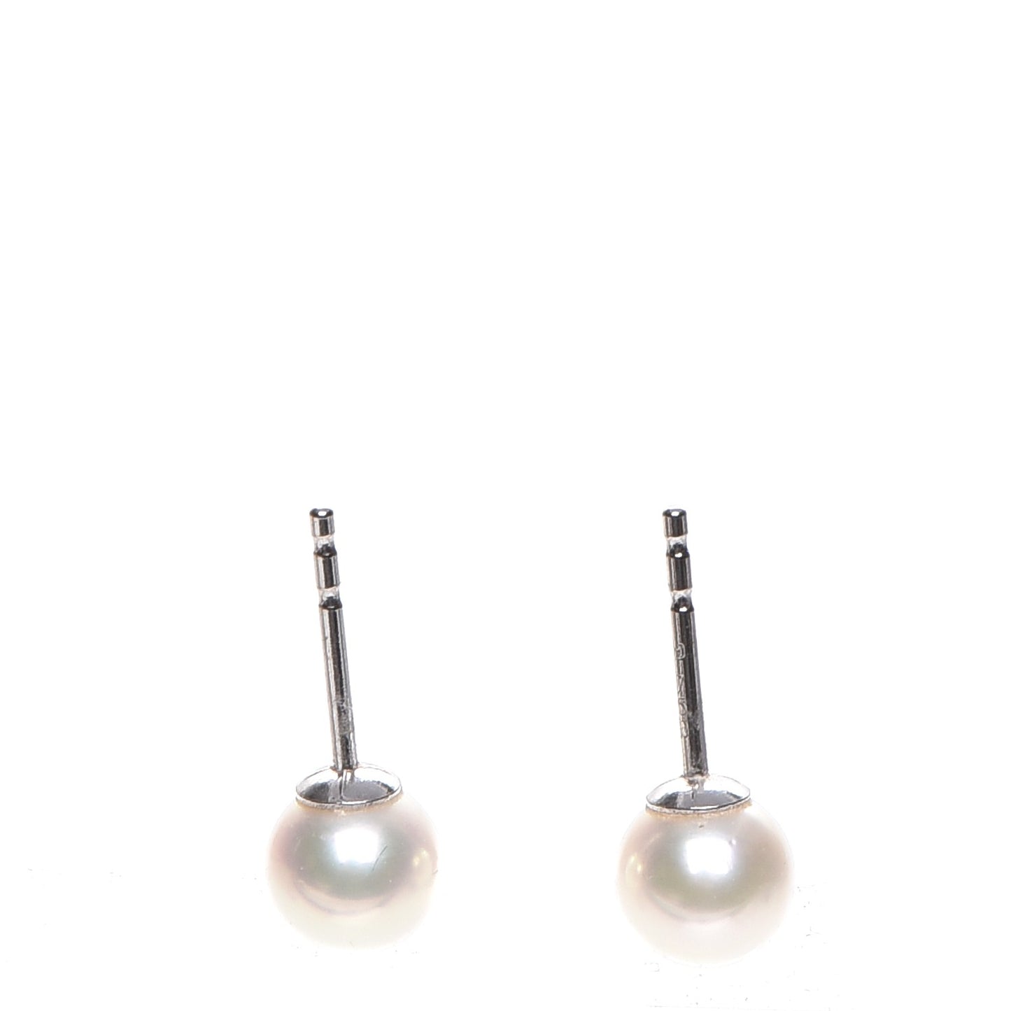 18K White Gold Pearl 6.5mm Stud Earrings