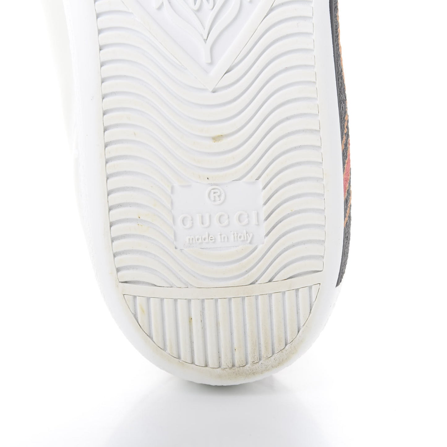 Miro Soft Calfskin Interlocking G Womens New Ace Sneakers 37.5 White Red Flame Green