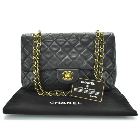Chanel Lambskin Quilted Medium Double Flap Black 1 of 1