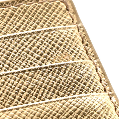 Prada Metallic Saffiano Triangle Card Holder Platino 9 of 9