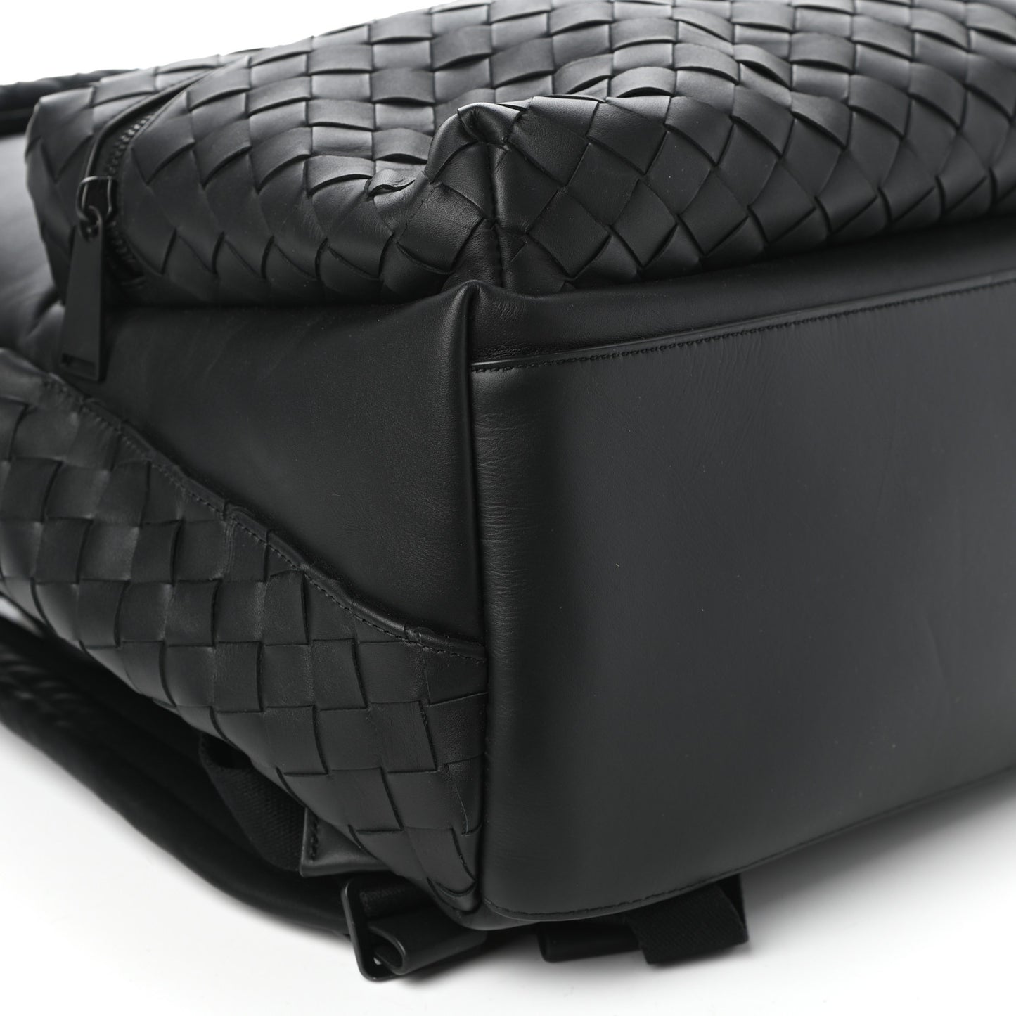 Smooth Calfskin Intrecciato Backpack Black