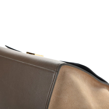 Celine Calfskin Suede Tri-color Large Trapeze Olive 20 of 22