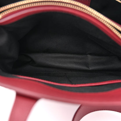 Burberry Grainy Calfskin House Check Medium Banner Tote Crimson 6 of 11