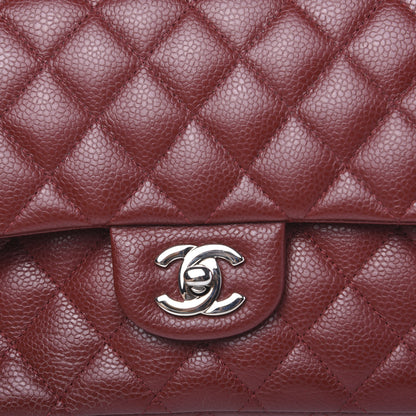 Chanel Caviar Quilted Medium Double Flap Dark Red 15 of 16