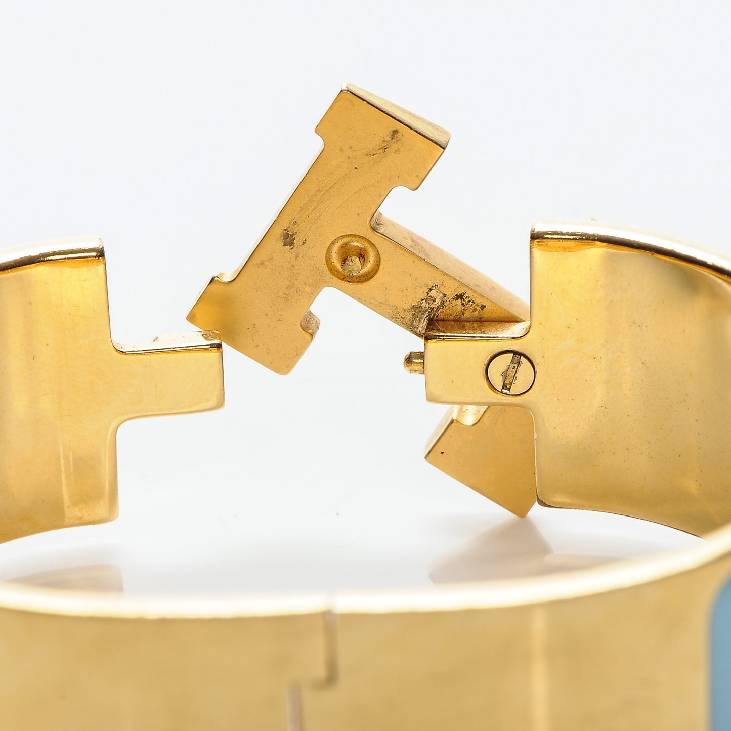 Enamel Wide Clic Clac H Bracelet PM Aigue Marine