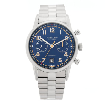 Tiffany Stainless Steel 42mm CT60 Chronograph Automatic Watch Blue 1 of 4