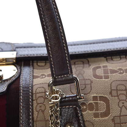 Gucci Horsebit Canvas Large Treasure Boston Tote Dark Brown 22 of 24