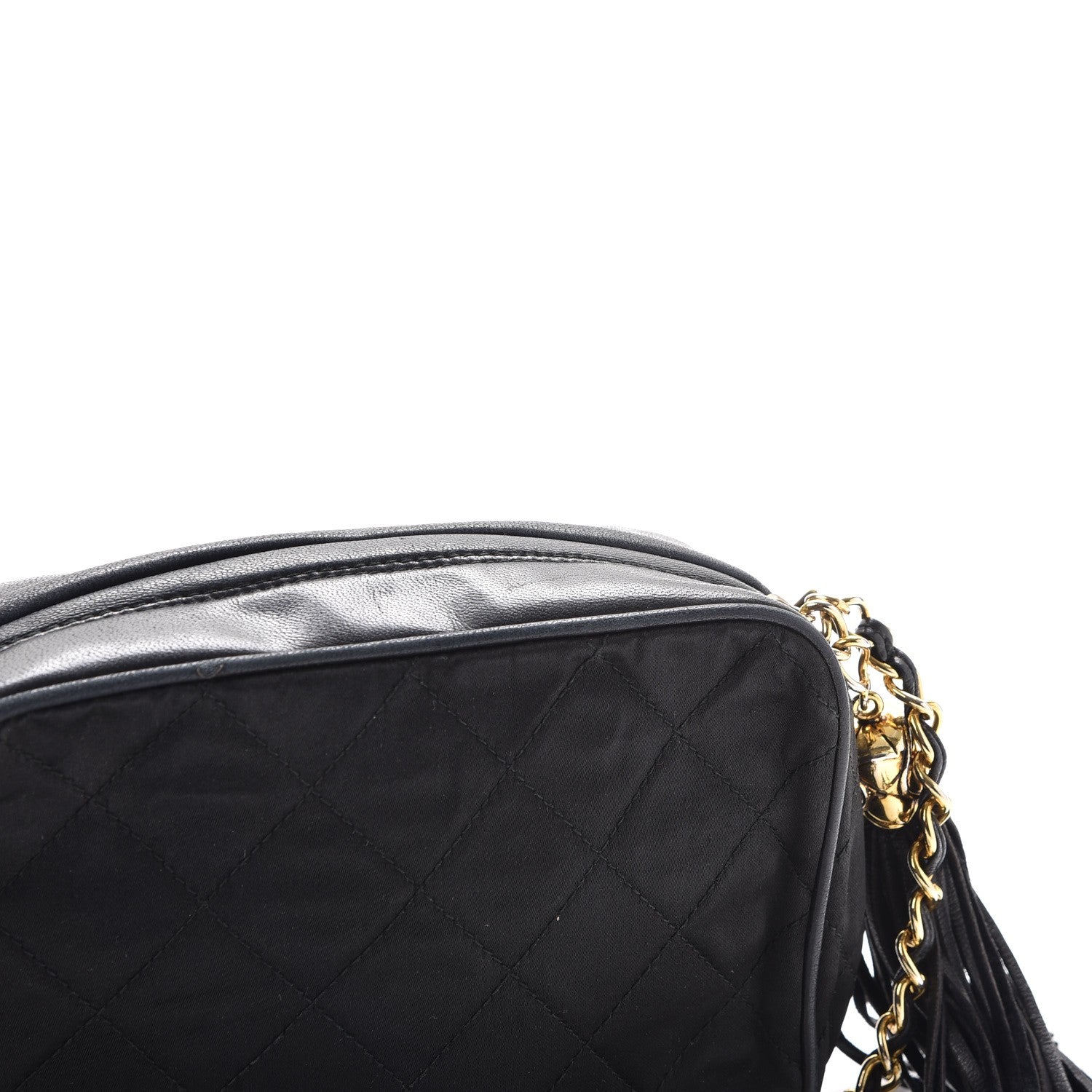 Chanel Satin Quilted Tassel Camera Case Black 14 of 18