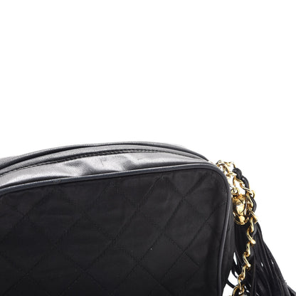Chanel Satin Quilted Tassel Camera Case Black 14 of 18