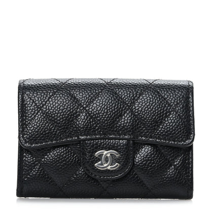 Chanel Caviar Quilted Flap Card Holder Wallet Black 1 of 8