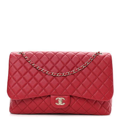 Chanel Calfskin Quilted Small XXL Travel Flap Bag Red 1 of 10
