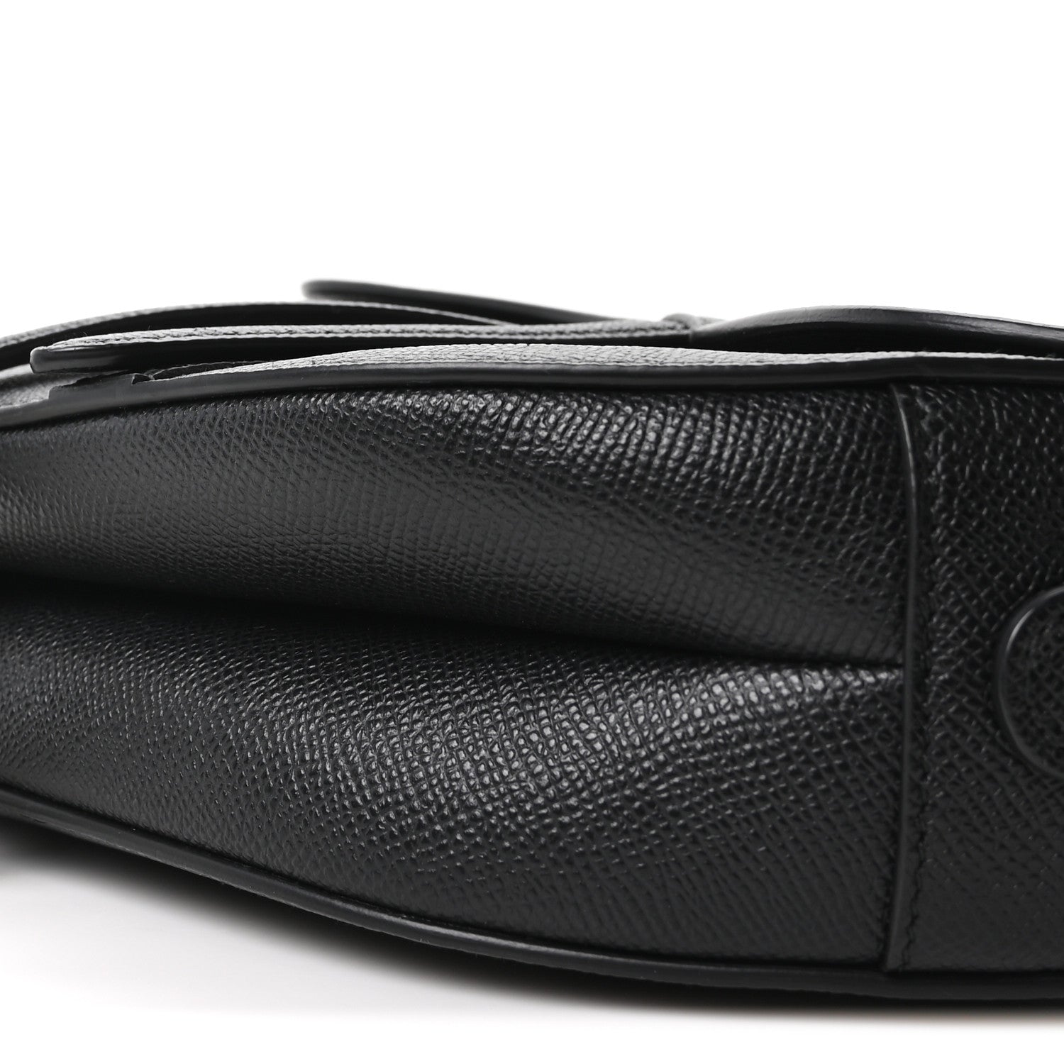 Christian Dior Grained Calfskin Saddle Bag With Strap Black 10 of 11