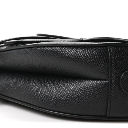 Christian Dior Grained Calfskin Saddle Bag With Strap Black 10 of 11