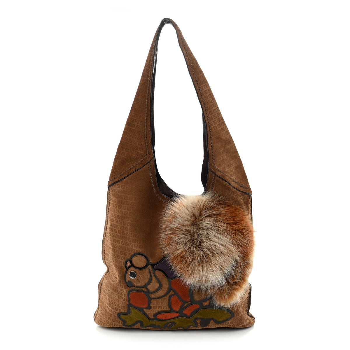 Suede Zucchino Fur Squirrel Hobo Brown